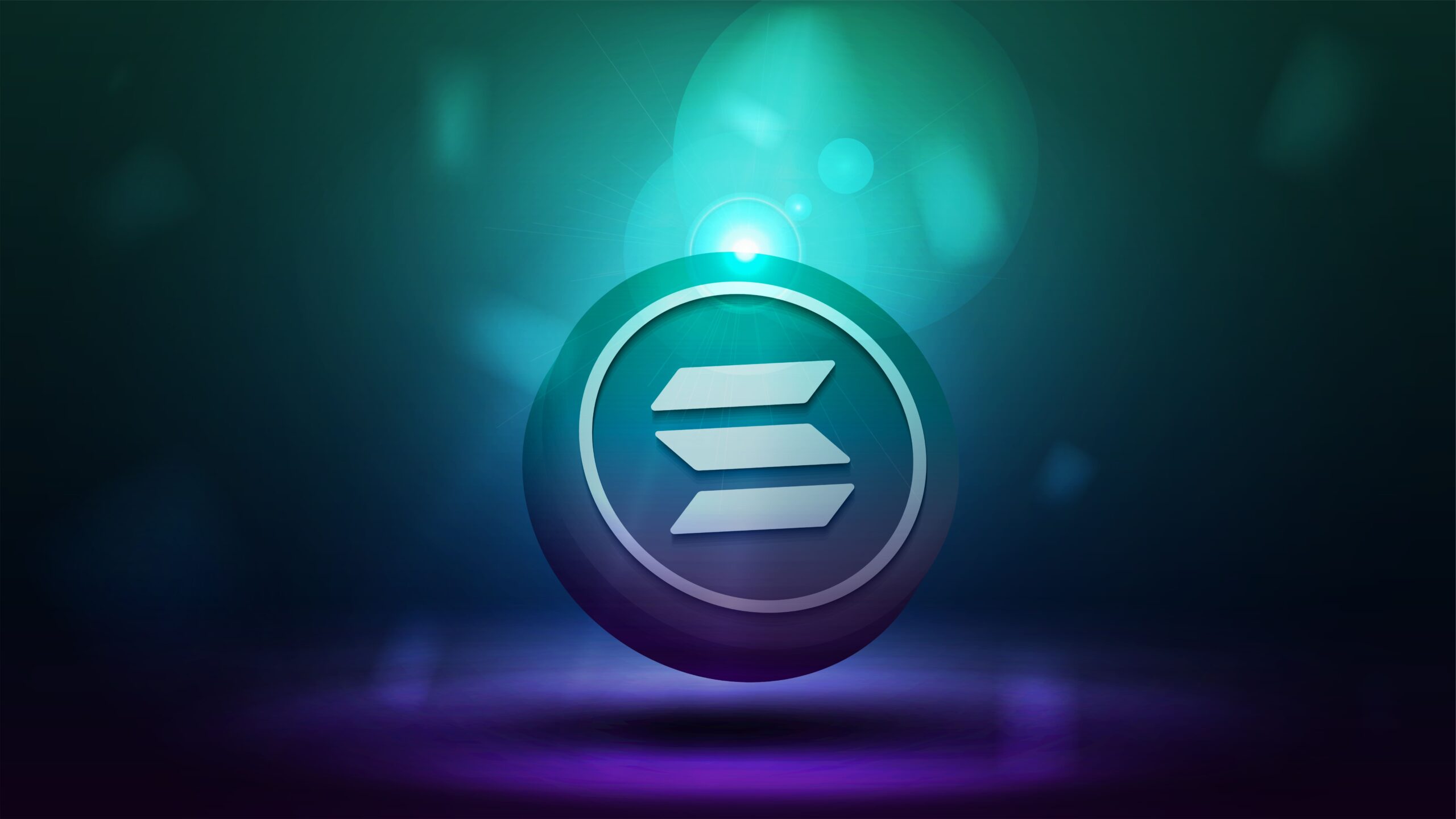 Logo da Solana representando ataque DDoS histórico que atingiu a blockchain sem comprometer o funcionamento da rede.